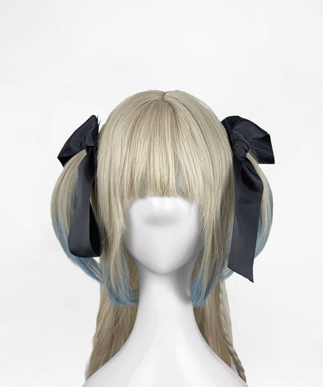 《エナメルメイドリボンカチューシャ》BLACK