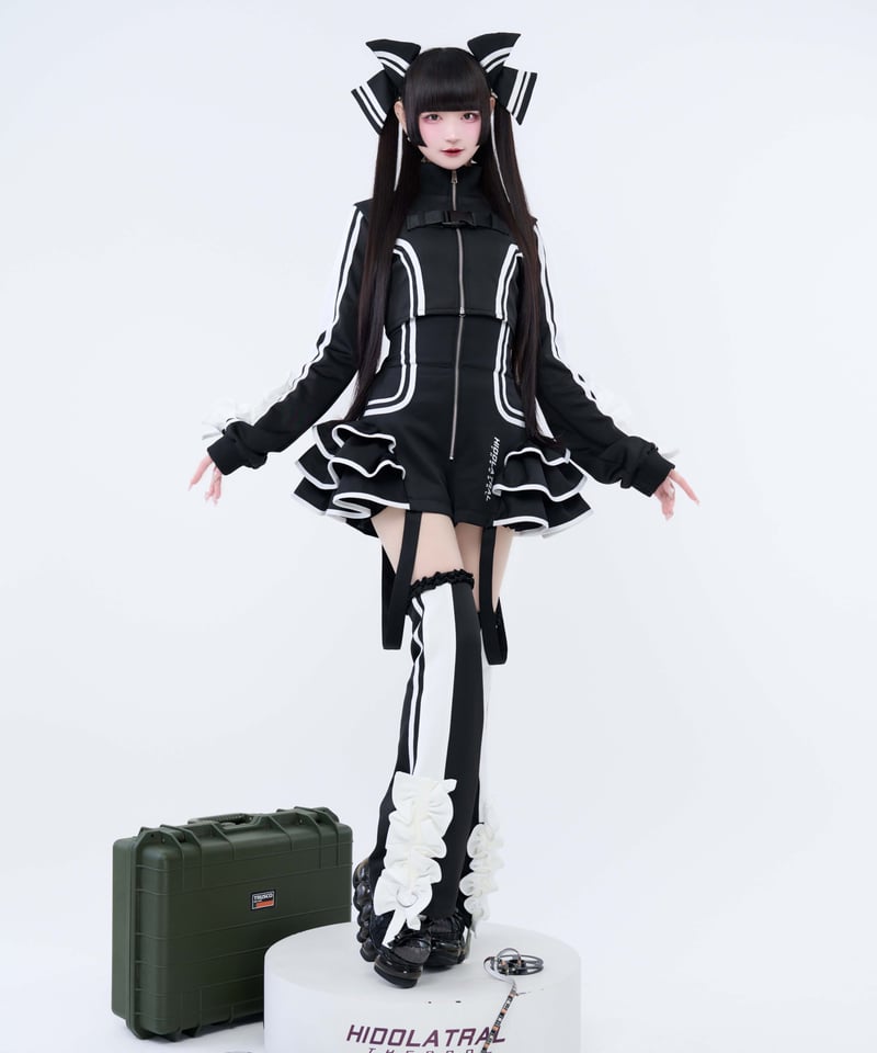 アンドロイドサイバーフリルレッグウォーマー》BLACK | HIDOLATRAL THEODOL