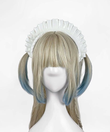《エナメルメイドリボンカチューシャ》WHITE