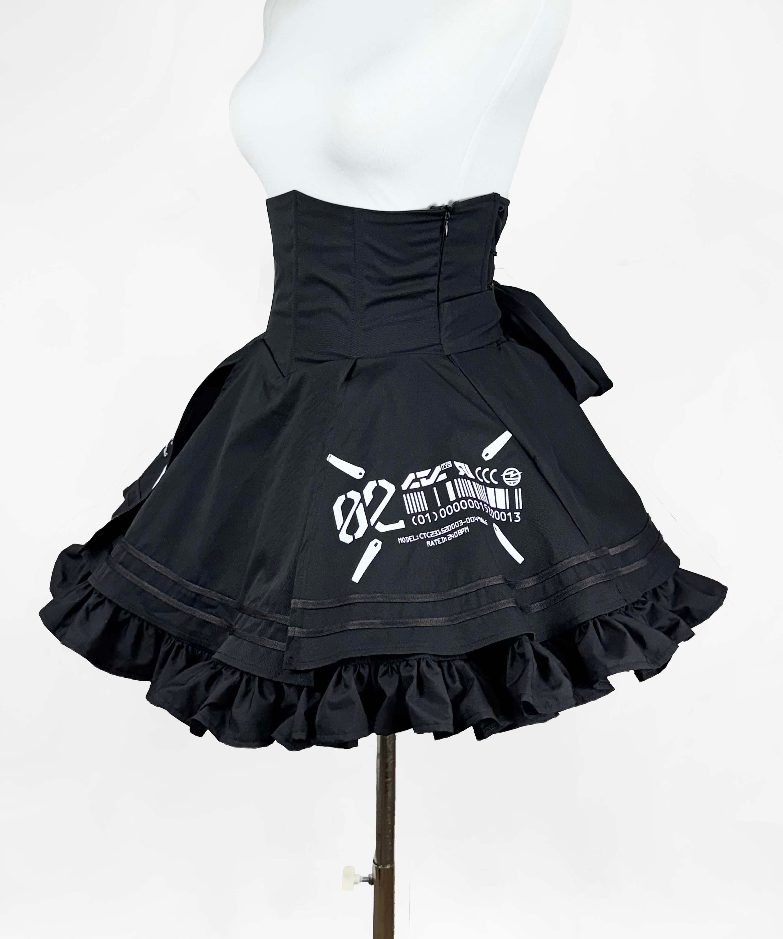 中央町戦術工芸コラボ】タクティカルコルセットスカートBLACK