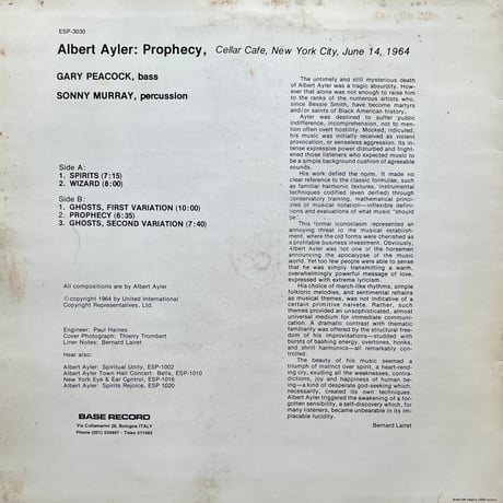 Albert Ayler / Prophecy