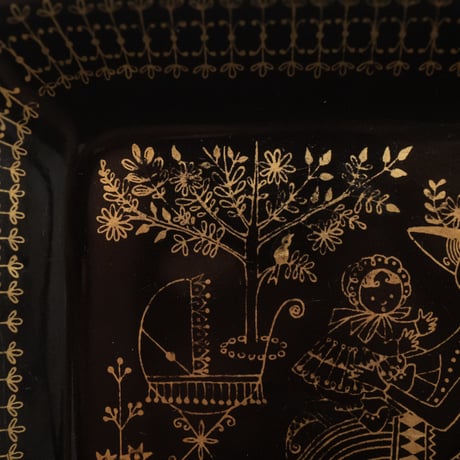 Arabia｜Emilia ｜plate 13.5cm｜black&gold