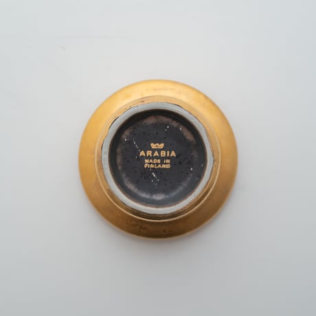 Arabia｜Ruska｜gold｜egg/candle holder｜蓋付き｜1