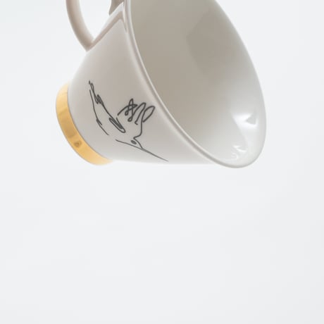 Arabia｜Harlekin｜cup φ9cm + plate φ17cm｜gold