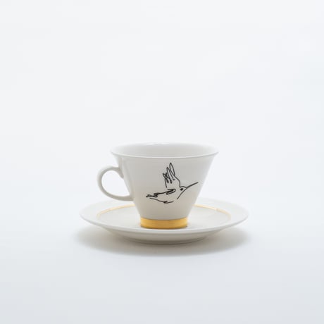 Arabia｜Harlekin｜cup φ9cm + plate φ17cm｜gold