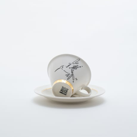 Arabia｜Harlekin｜cup φ9cm + plate φ17cm｜gold