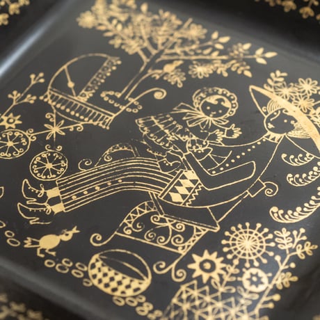 Arabia｜Emilia ｜plate 13.5cm｜black&gold