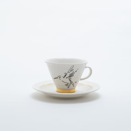 Arabia｜Harlekin｜cup φ9cm + plate φ17cm｜gold
