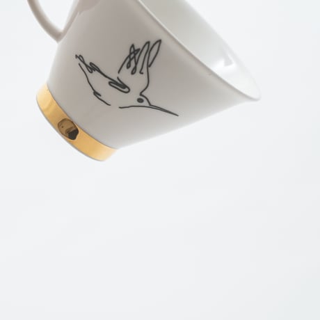 Arabia｜Harlekin｜cup φ9cm + plate φ17cm｜gold
