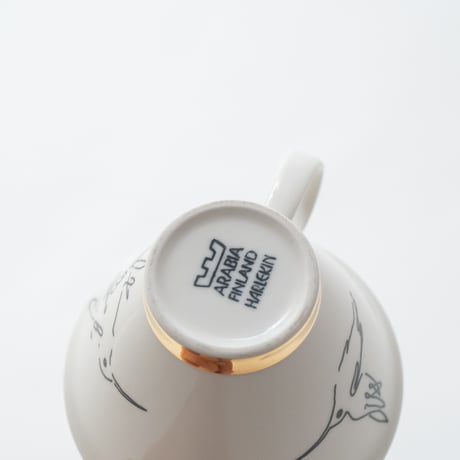 Arabia｜Harlekin｜cup φ9cm + plate φ17cm｜gold