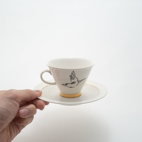 Arabia｜Harlekin｜cup φ9cm + plate φ17cm｜gold