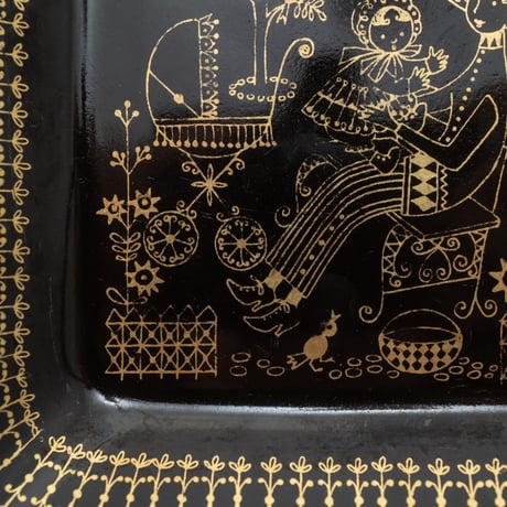 Arabia｜Emilia ｜plate 13.5cm｜black&gold