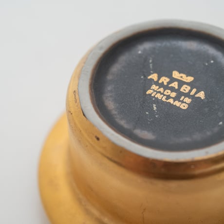 Arabia｜Ruska｜gold｜egg/candle holder｜蓋付き｜1