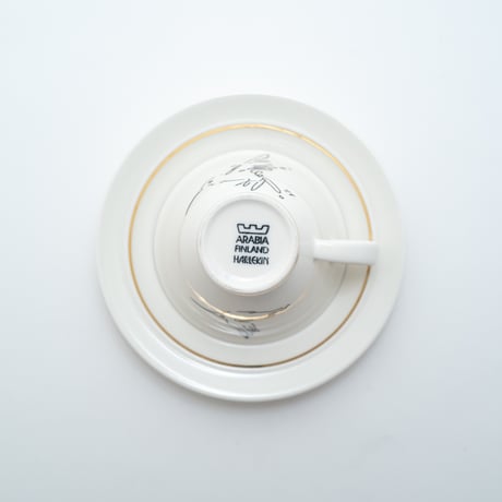 Arabia｜Harlekin｜cup φ9cm + plate φ17cm｜gold
