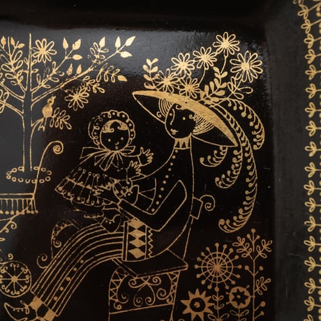 Arabia｜Emilia ｜plate 13.5cm｜black&gold
