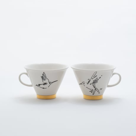 Arabia｜Harlekin｜cup φ9cm + plate φ17cm｜gold