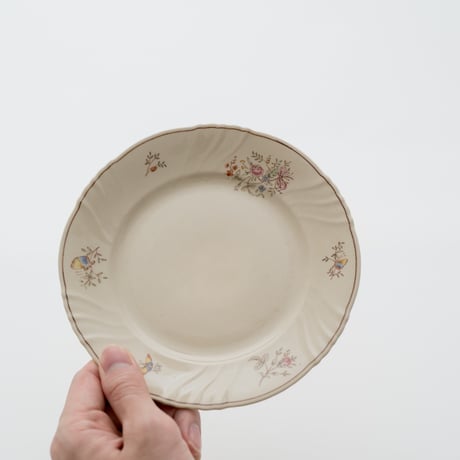 Arabia｜RE model｜plate φ17cm｜flower and butterfly