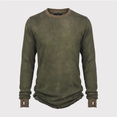 Aged Combat Long Sleeve(DYED AND WASHED JERSEY)MOSS