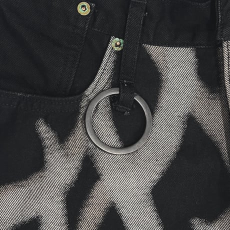Cut OFF Heavy Wide Short Jeans(DISCHARGE PRINTED ASAT CAMO)