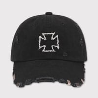 Bootleg Distressed Cross Cap With DAMAGED(CLASSIC TIWLL)WASHED BLACK