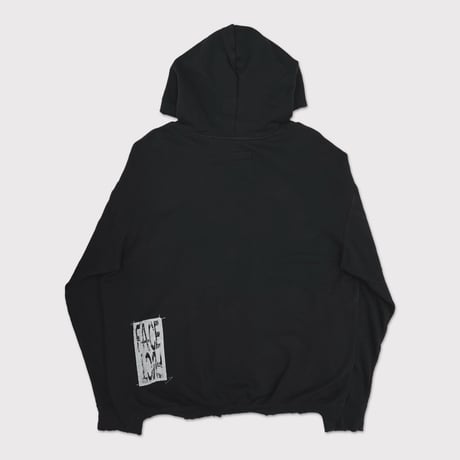 Bootleg Zip Up Hoodie With Patched(MIN) 5YEARS BLACK