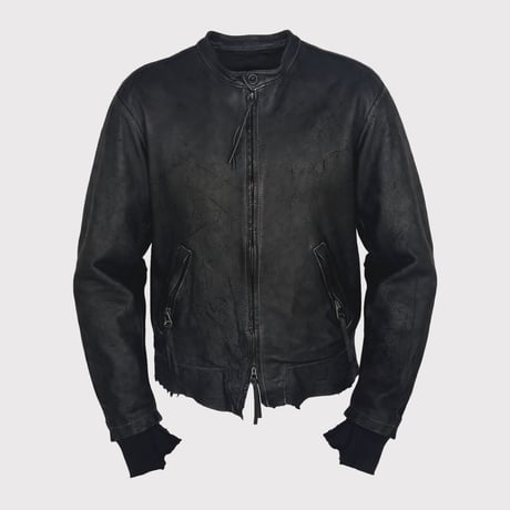 Racing Skin Jacket(VEGETABLE TANNING PIG LEATHER)BLACK