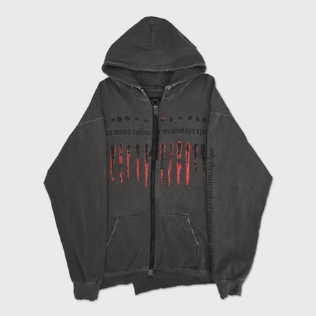 Bootleg Zip Up Hoodie With Damaged(ERROR S)