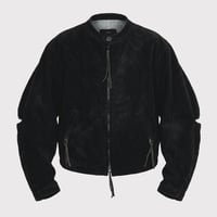 Racing Jacket(VELVET DENIM) BLACK