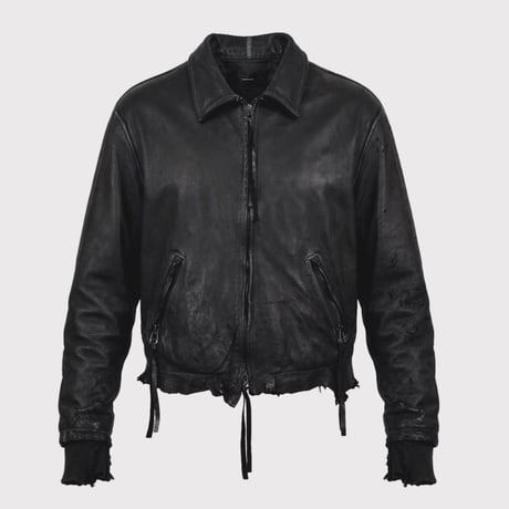 Skin Jacket(VEGETABLE TANNING PIG LEATHER)BLACK