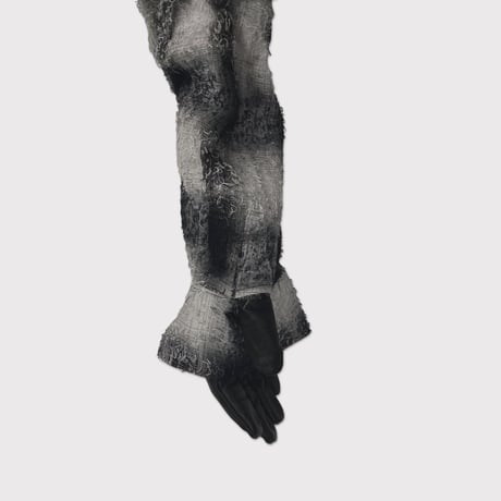 Shaggy Ombre Ribbon Shirt(DRUNK) BLACK