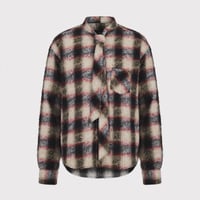 Shaggy Ombre Ribbon Shirt(DRUNK) RED