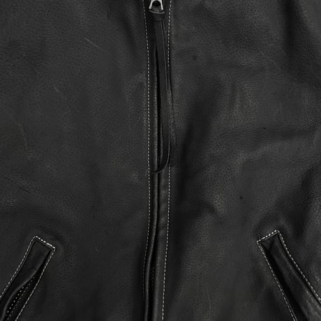 Racing Skin Jacket(VEGETABLE TANNING PIG LEATHER)BLACK