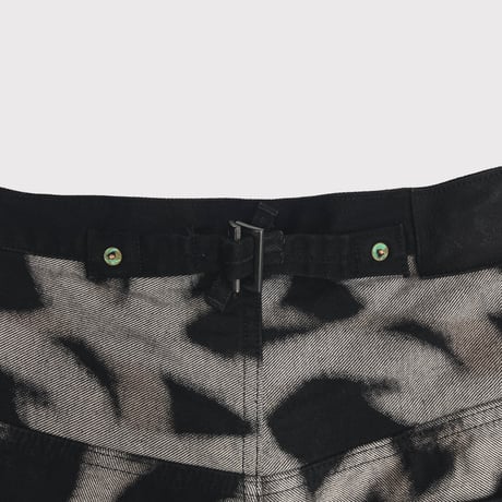 Cut OFF Heavy Wide Short Jeans(DISCHARGE PRINTED ASAT CAMO)