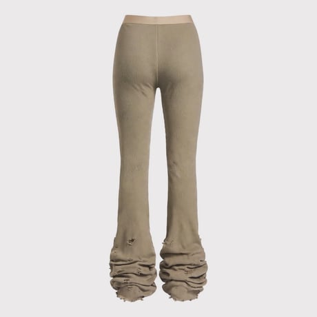 Flare Leggings With Damaged(CLASSIC WAFFLE KNIT)SAND