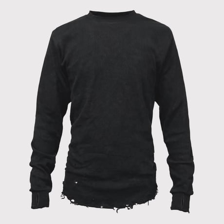 Combat Long Thermal With Damaged(CLASSIC WAFFLE KNIT)BLACK
