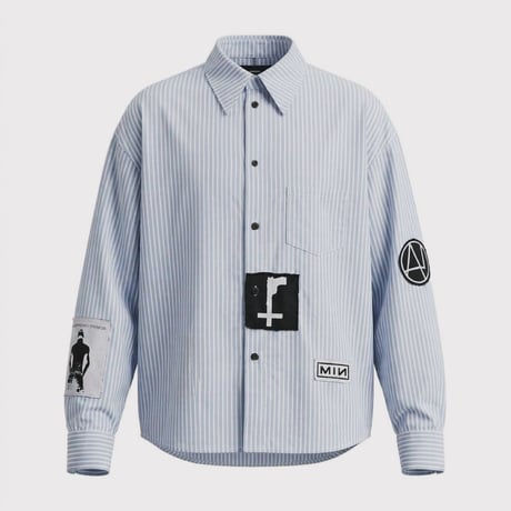 Bootleg Stripe Shirts With Patched(MIN) SAX