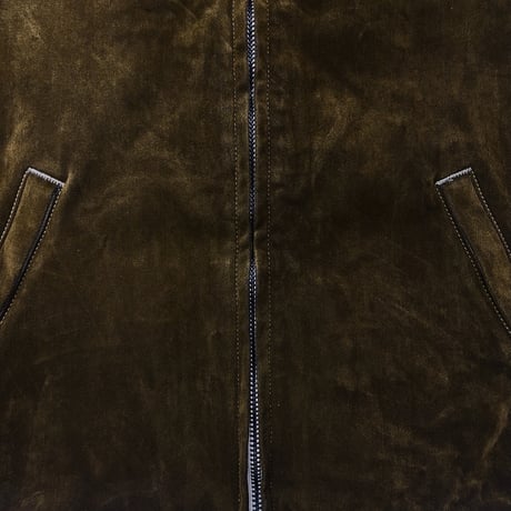Racing Jacket(VELVET DENIM) MOSS