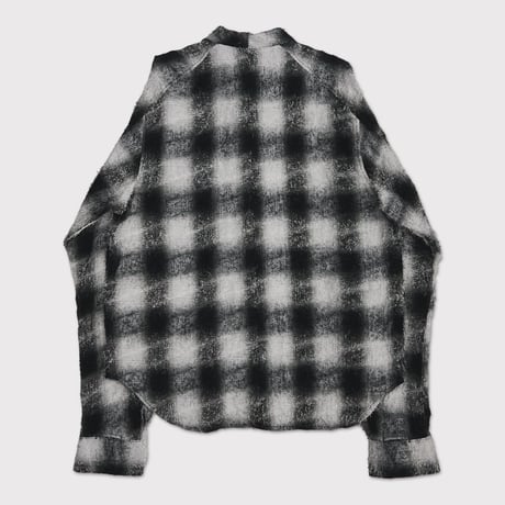 Shaggy Ombre Ribbon Shirt(DRUNK) BLACK