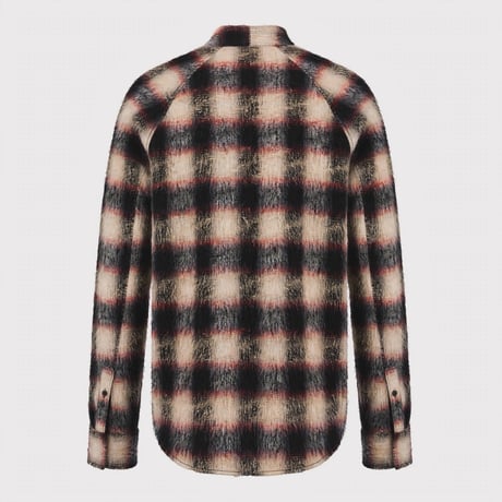 Shaggy Ombre Ribbon Shirt(DRUNK) RED