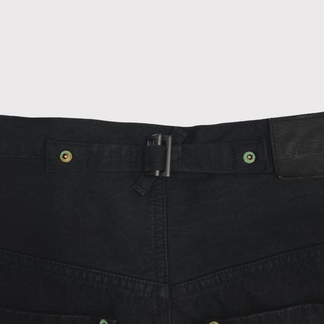 Cut OFF Heavy Wide Short Jeans(AGED CANVAS) BLACK
