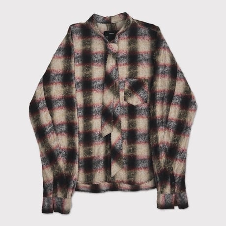 Shaggy Ombre Ribbon Shirt(DRUNK) RED