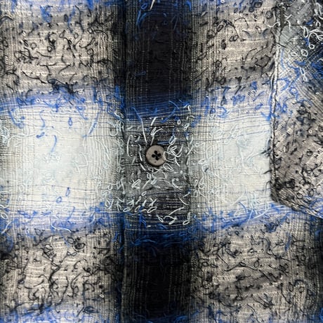 Shaggy Ombre Ribbon Shirt(DRUNK) BLUE