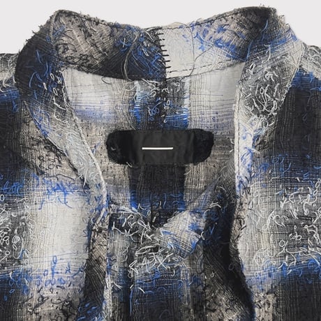 Shaggy Ombre Ribbon Shirt(DRUNK) BLUE