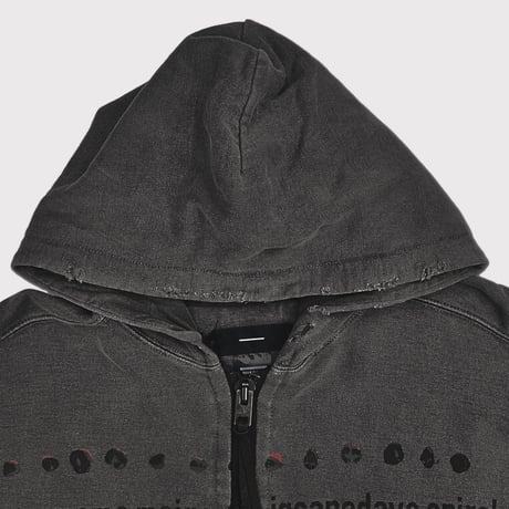 Bootleg Zip Up Hoodie With Damaged(ERROR S)