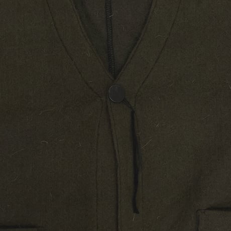Cut Off 1B Cardigan With Signature(NEEDLE SHAGGY MOHAIR)OLIVE