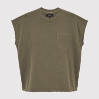 Damaged Tunic With Pocket(PIGMENT DYED) OLIVE