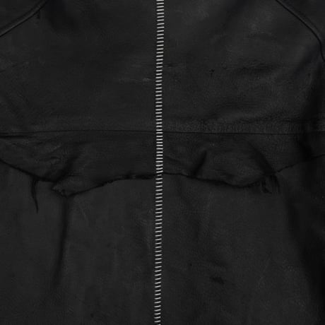 Skin Car Coat(VEGETABLE TANNING PIG LEATHER)DEADSTOCK BK