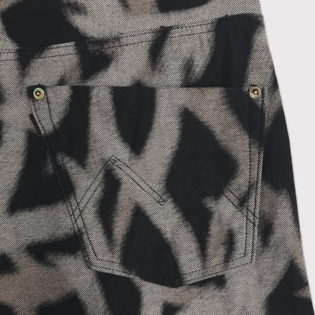 Cut OFF Heavy Wide Short Jeans(DISCHARGE PRINTED ASAT CAMO)