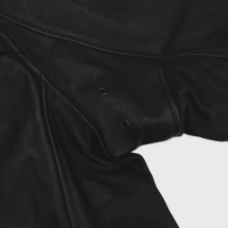 Skin Car Coat(VEGETABLE TANNING PIG LEATHER)DEADSTOCK BK