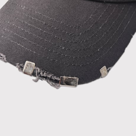 Bootleg Distressed Cross Cap With DAMAGED(CLASSIC TIWLL)SUNFADE BLACK